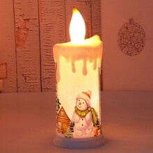 Décoration de Noël - XVX - Bonhomme de neige - LED - Effet flamme - 9x9x23 cm