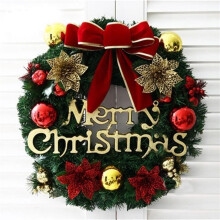 Couronne de Noël - WE806 - Poinsettia - Rouge - 30 cm