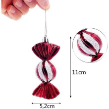 Ensemble de 24 boules de Noël, bonbons pour sapin de Noël, décorations de Noël à suspendre, accessoires pailletés