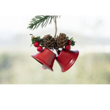 Pendentif clochette décorative - MARSEE - Lot de 3 - Métal - Blanc - Noël