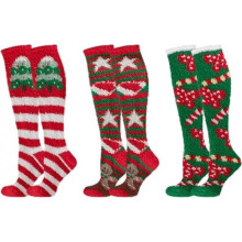 Chaussettes de Noël - Non spécifiées - Lot de 3 - Peluche - Rouges - Confort ultime