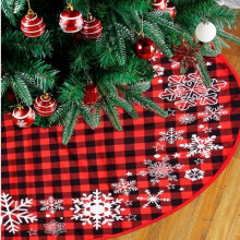 Jupe de sapin de Noël 90 cm, tapis de sapin flocon de neige, décoration intérieure, 2023