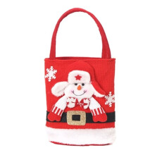 Sac cadeau - XVX - Bonhomme de neige - Tissu tricoté - Couleurs vives - 22 x 20 cm