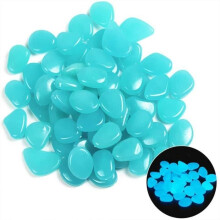 Artificial Pebbles - Unspecified - 500 Pcs - Blue - Luminous - Garden and Aquarium Decoration