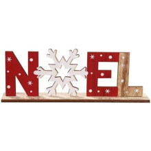 Décorations - Lettres en bois - Flocon de neige - 23 x 4 x 7 cm - Décoration de Noël