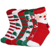 Lot de 5 paires de chaussettes pour femme, idéales pour Noël, ainsi que des chaussons chauds pour l'hiver et l'automne. Couleur aléatoire.