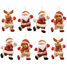 Décorations de Noël - 8 pièces - Père Noël, bonhomme de neige, renne - Tissu non tissé - Décoration intérieure