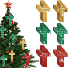 Décorations de Noël - KZQ - 24 lettres en bois colorées - Décorations à suspendre - Intérieur - Assorties
