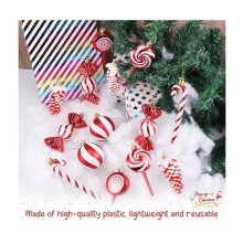 Ensemble de 15 boules de Noël, décorations pour sapin de Noël, cannes de Noël, pommes de pin, sucettes, bonbons, pendentifs