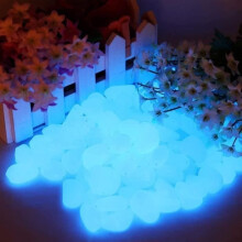 Set di 200 pietre luminose blu - 200 pezzi - Pietre decorative per giardini, sentieri, acquari e vialetti.