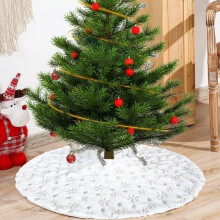 Jupe de sapin de Noël, tapis de sapin rond de 122 cm, décoration de sapin en peluche, décorations du Nouvel An, fête à la maison