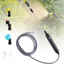 AIMOONSA Elektrische Gartenspritze – 3 Düsen, 3 m Schlauch, USB-aufladbar, 2200-mAh-Akku