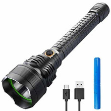 Torcia a LED ricaricabile tramite USB XHP70, 90.000 lumen, alta luminosità, super luminosa e potente, 5 modalità, impermeabile.