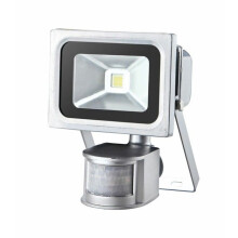 Faro LED grigio da 20 W con sensore PIR e funzione di bypass PIR.