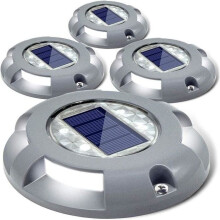 Luci solari da giardino, 4 pezzi, 4 LED, impermeabili IP65, luci solari per vialetti, bordi piscina, laghetti, incavi nel terreno