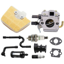 Vergaser für Kettensägen 034 036 MS340 MS350 MS360 mit Zündkerze und Filter - Kompatibel mit C3A-S31A 40-HE-20A 1125-120-0651