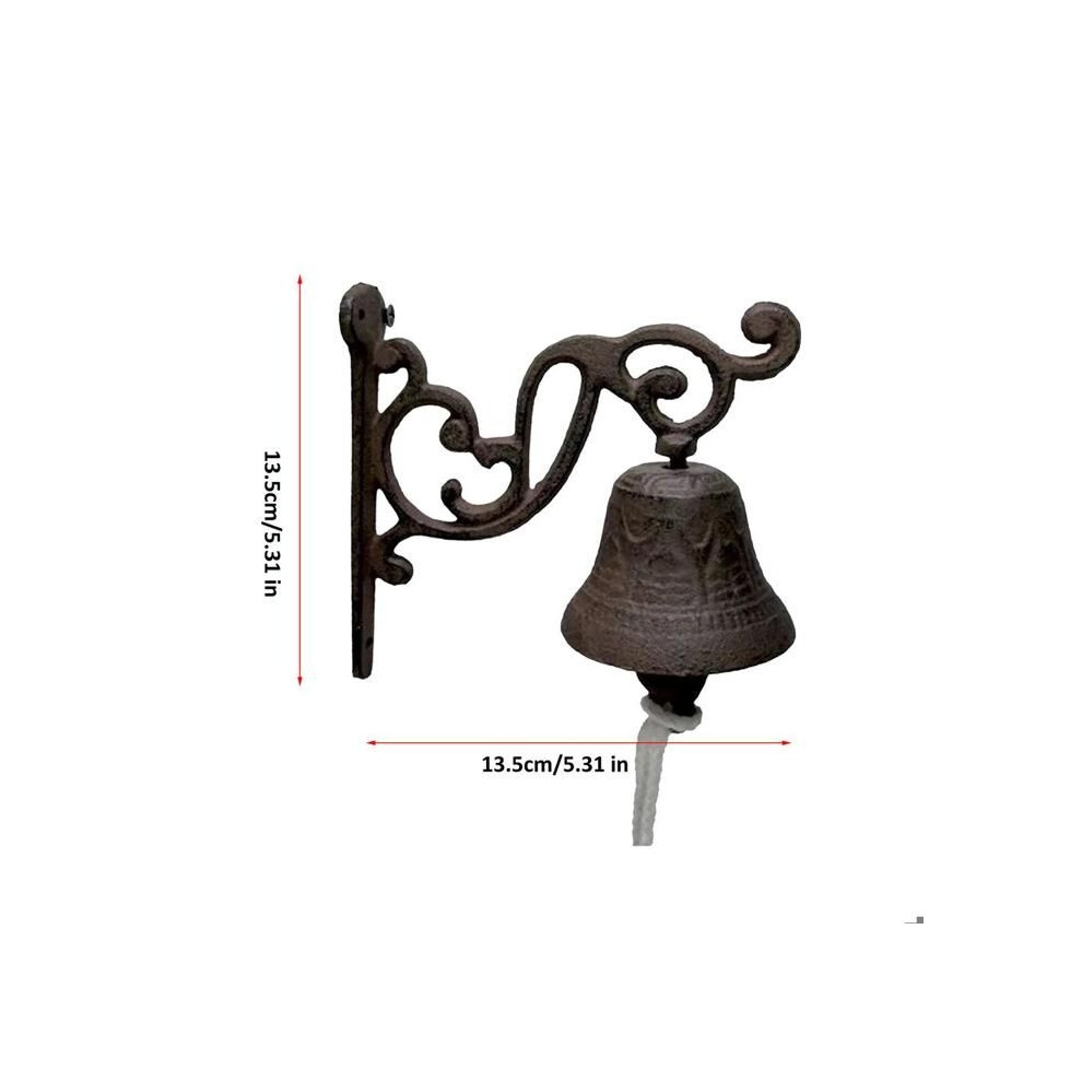 Vintage Rustic Cast Iron Outdoor Dinner Bell, Large Metal Wall-Mounted Doorbell For Farmhouse Outdoor 9102920022672