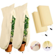 2-Piece Outdoor Plant Winter Cover 120 x 180 cm Breathable Reusable Winter Plant Cover
