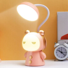 Vvikizy Eye Care Desk Lamp, Cartoon LED Desk Lamp, USB Rechargeable, Creative, Decorative, Pink