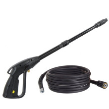Pistolet de nettoyage haute pression M22x1,5 – lance réglable, flexible de 5 m, 160 bars, axe de 15 mm