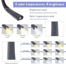 LED-leeslamp voor om de nek, 3 kleuren, 6 helderheidsniveaus, opvouwbare arm, oplaadbaar, duurzaam, ideaal voor...