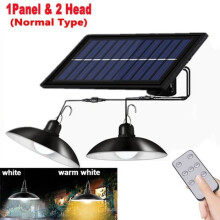 Lampada da giardino, lampadario solare da esterno, lampada a LED impermeabile, lampada a sospensione a doppia testa - 2 teste (tipo