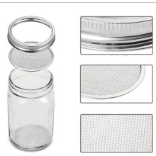 950ml jar germination lid + 4 stainless steel supports, wide opening, organic sprout growing label