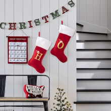 Lettre en velours - Décorations de Noël - Fournitures de bricolage - Style : N