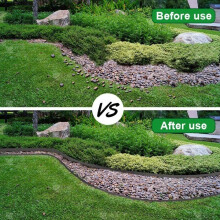Flexible Garteneinfassung 5 m 5 cm, Gartenbegrenzung mit 15 Befestigungspfählen, Kunststoff-Garteneinfassung für den Außenbereich