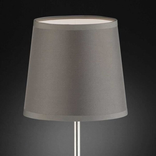 Light gray table lamp with a fabric lampshade, 32 cm high