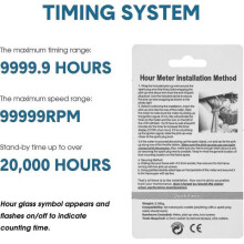 2-piece inductive hour meter for gasoline engine lawnmower motorcycle motocross snowmobile go-kart marine ATV boat motor
