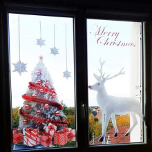 Christmas Window Sticker, Christmas Decoration Sticker, PVC Window Stickers, Christmas Tree and Reindeer