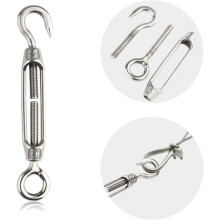 10 tendifili regolabili per cavi in acciaio inox 304 ad alta resistenza con ganci e occhielli. ACCESSORIO PER ALTA PRESSIONE