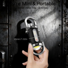 Set of 4 rechargeable keychain flashlights with phone charger, 1200 lm, 7 lighting modes, water resistant.