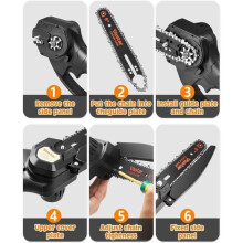 Chaînes de rechange pour mini-tronçonneuse - PZCC - Lot de 2 - 15 cm (6 pouces) - 36 maillons - Pas de 6,35 mm (1/4 pouce)