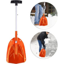 Orange Snow Shovel, Folding Aluminum Alloy Snow Shovel, Outdoor Ice Scraper for Winter Car Tool