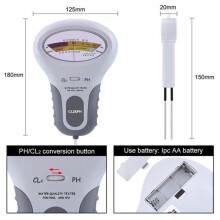 2-in-1 Water Quality Tester, Digital pH and Chlorine Tester (CL2), Portable with Large Screen for Swimming Pool and Spa Analyzer