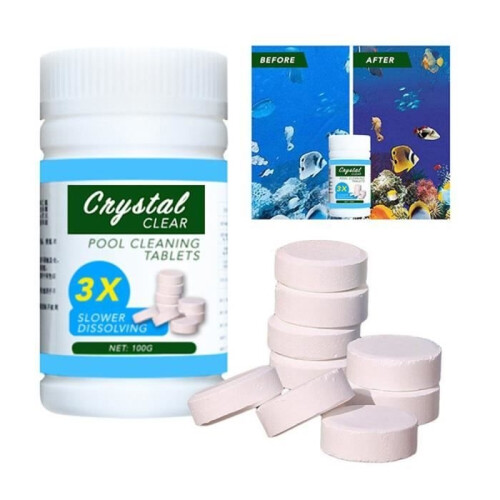 Pool cleaning float with 100 purification tablets, pool chlorine dispenser kit [1DCA3D2] 2