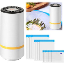 Vakuumiergerät für Lebensmittel, Mini-Vakuumiergerät, Küchen-Vakuumiergerät mit 10 Vakuumbeuteln
