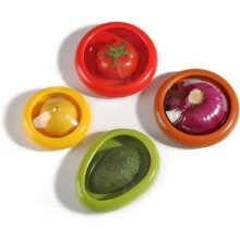 Herbruikbare bewaardozen voor fruit en groenten in de koelkast - voor avocado, ui, tomaat en citroen