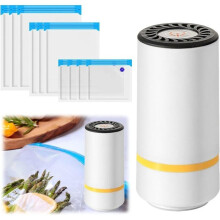 Voedselvacuümsealer, mini-vacuümsealer, keukenvacuümsealer met 10 vacuümzakken