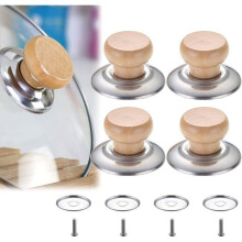 Pomelli universali in legno per coperchi, set da 4, zerbino di ricambio per utensili da cucina