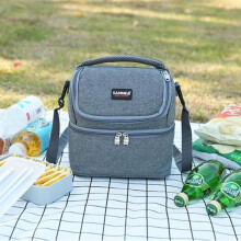 Isolierte Lunchtasche, Kühltasche für Damen, weiche Kühltasche, Lunchtasche für Kinder, Arbeit, Picknicks – Grau