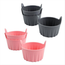 6 stuks siliconen eiervormpjes voor de airfryer, herbruikbaar, antiaanbaklaag, siliconen eierhapjesvormpjes, muffinvormpjes, cupjes