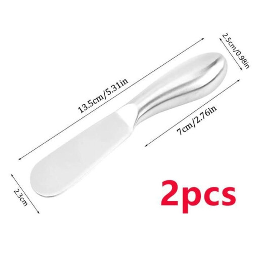 Butter Knife - Multi-purpose - Stainless Steel - Ergonomic Handle - 2 Pieces - Silver 1