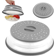 Coperchio per microonde, coperchio per microonde senza BPA, coperchio per microonde, funzione anti-vapore e filtro (grigio)