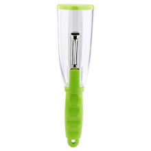 Econome - Gadget - Coltello sbucciante multifunzionale in acciaio inox - Verde chiaro - Con scatola portaoggetti