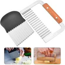Tagliapatate, affettatrice per patatine fritte ondulata, coltello ondulato, coltelli per tritare frutta e verdura, strumento da taglio