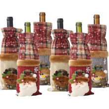 6er-Set Weihnachtstüten für Vintage-Weinflaschen – Schneemann-Design