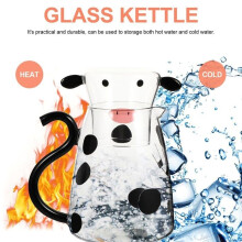 Cartoon glass pitcher, bedside water carafe, beverage pitcher, hot and cold water pitcher with cup for juice, milk, and coffee